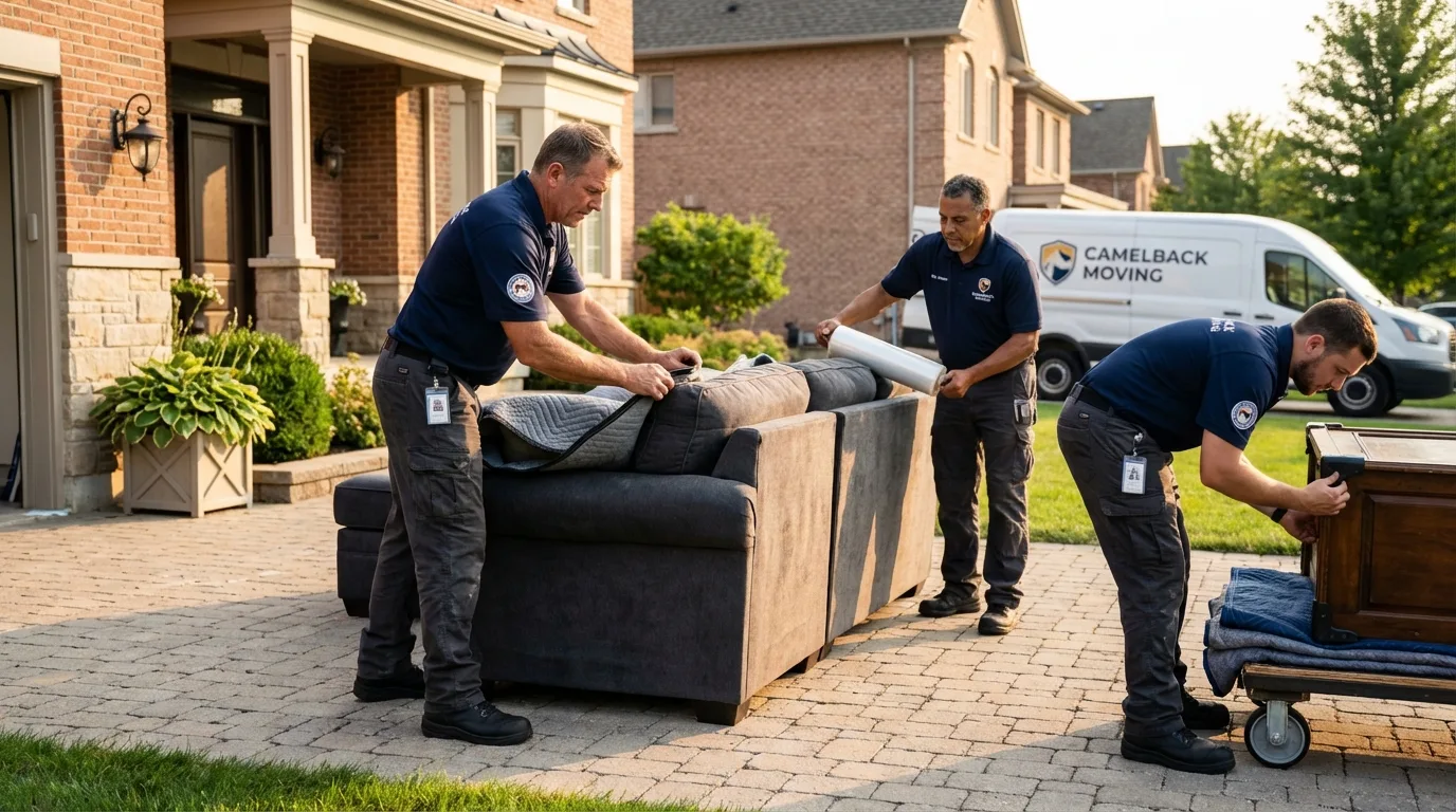 Large estate moving crew wrapping furniture in Alsip, IL